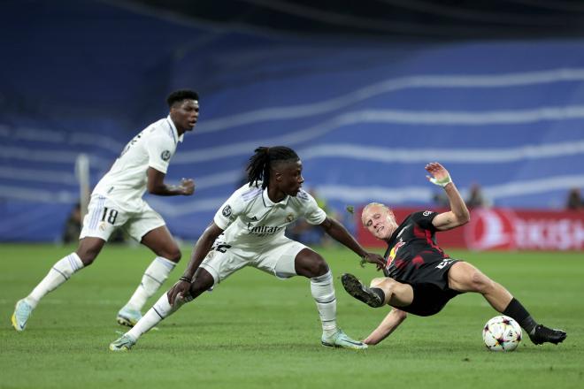 Camavinga, durante el Real Madrid-Leipzig (Foto: Cordon Press).