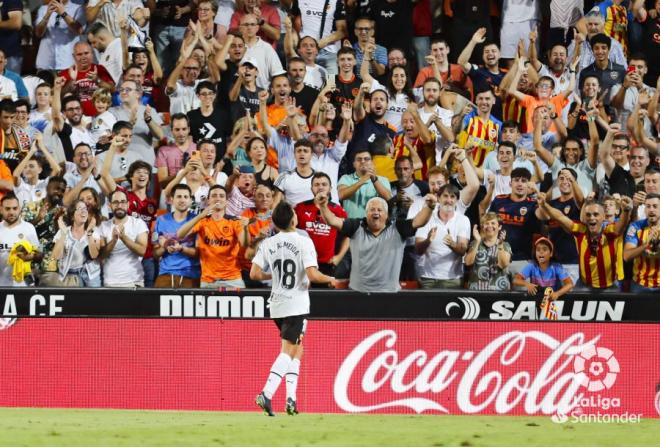 André Almeida marca su primer gol en el Valencia-Celta (Foto: LaLiga).