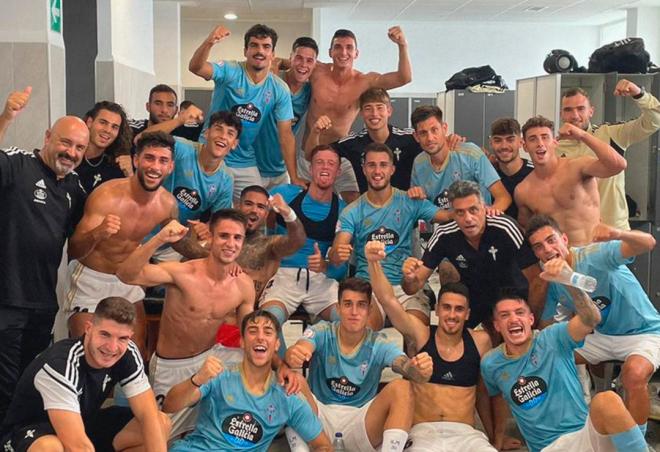 Celebración del Celta B tras ganar al Ceuta (Foto: RC Celta).