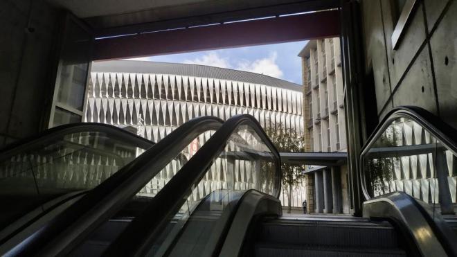 Llegada en tren a San Mamés para ver jugar al Athletic Club (Foto: DMQ Bizkaia).