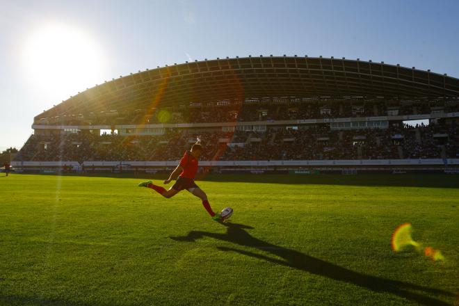 Un partido de rugby en el Estadio Ciudad de Málaga.