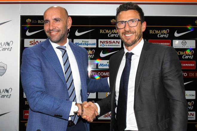 Monchi y Di Francesco, cuando coincidieron en la Roma (Foto: Cordon Press).