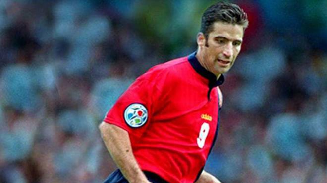 Juan Antonio Pizzi, durante la Eurocopa de 1996.
