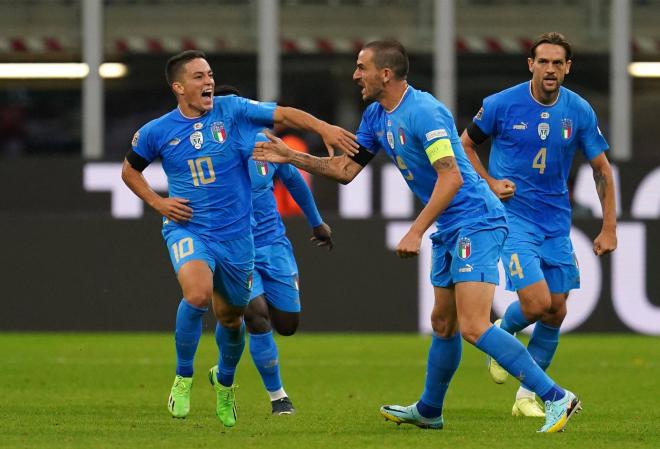 Raspadori celebra su gol en el Inglaterra-Italia (Foto: Cordon Press).