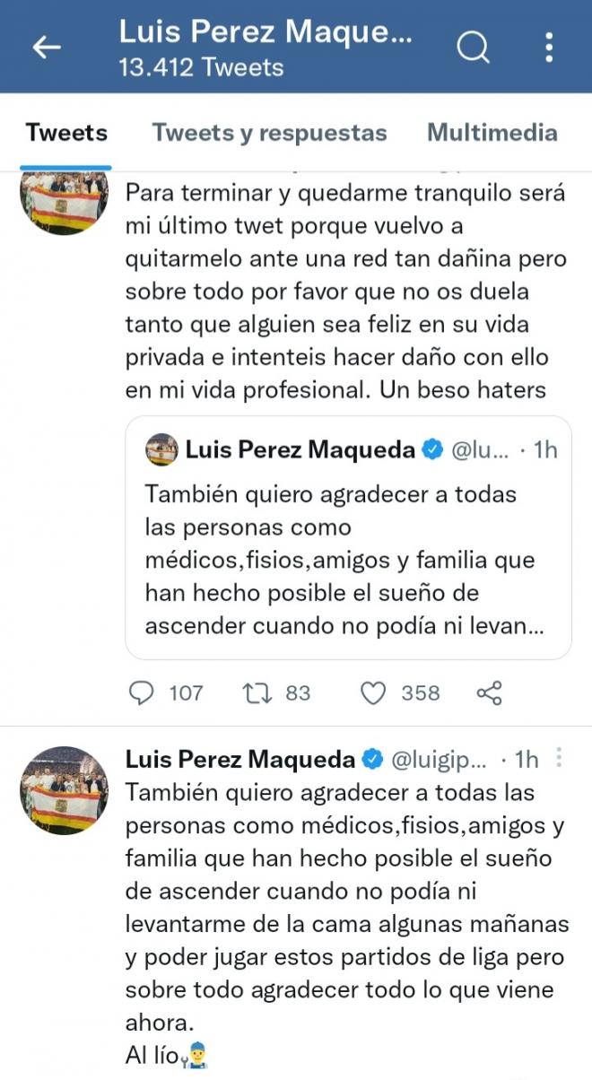 Luis Pérez, contra sus haters (Foto: Twitter).