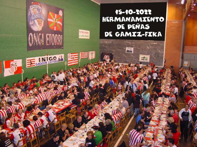 Comida en el Hermanamiento de Peñas del Athletic Club que organiza la Peña de Gamiz-Fika.