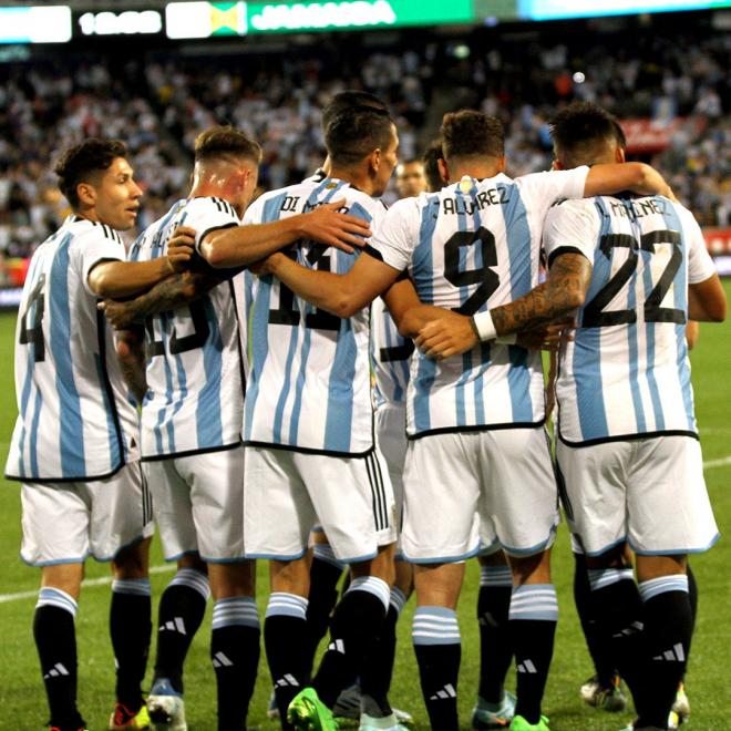 Celebración de un tanto argentino (Foto: @Argentina).