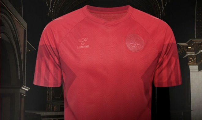 Camiseta de Dinamarca para el Mundial de Qatar 2022 (Foto: Hummel).