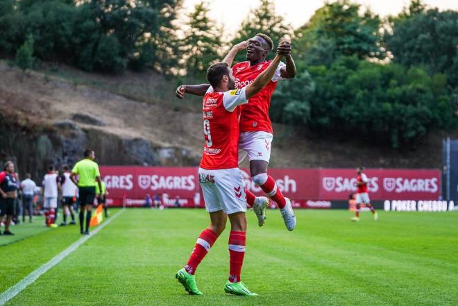 Álvaro Djaló celebra un gol con el Sporting de Braga (Foto: SC Braga)