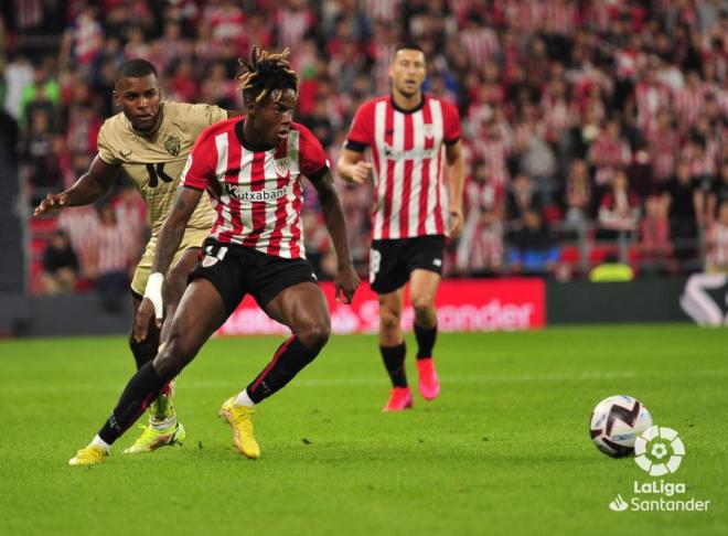 Nico Williams, en la goleada en San Mamés del Athletic Club a la UD Almería por 4-0 (Foto: LaLiga).