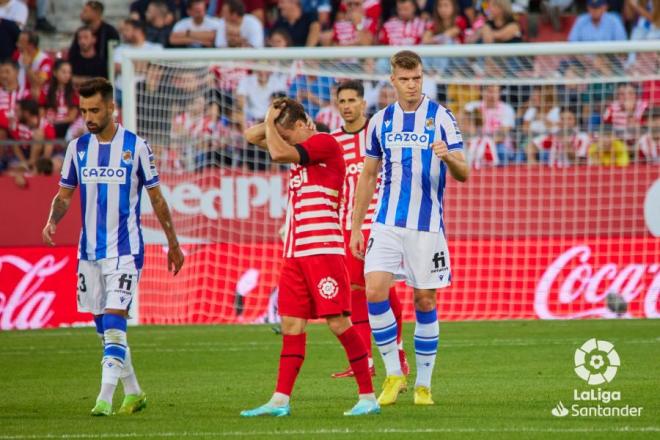 Sorloth ante el Girona en Montilivi. (Foto: LaLiga)