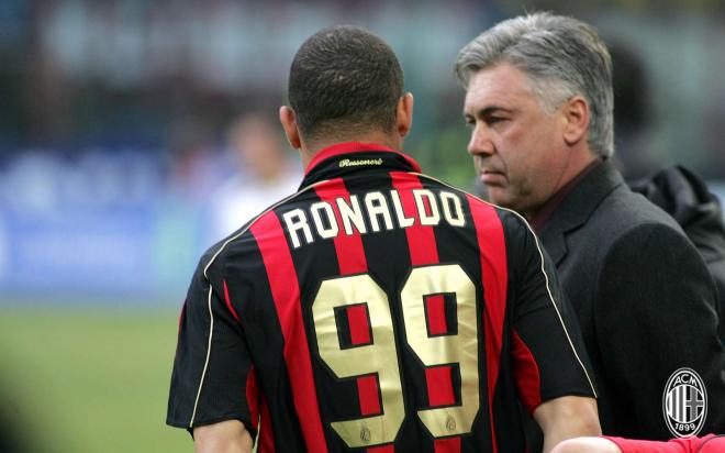 Ronaldo, con Ancelotti en el Milan (Foto: AC Milan).