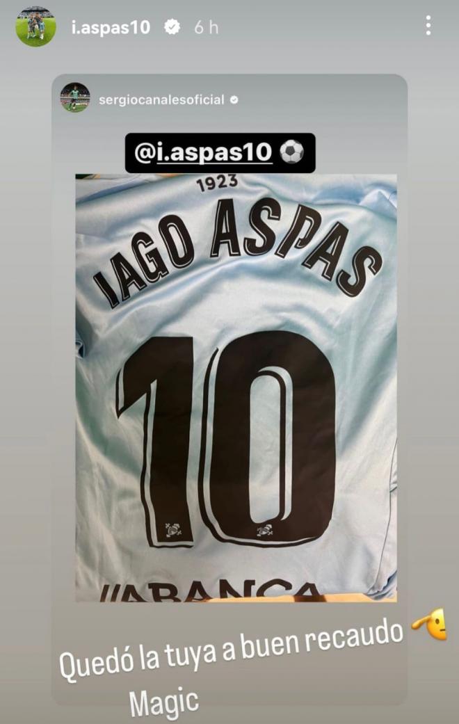 Captura de pantalla del perfil oficial de Iago Aspas en Instagram.
