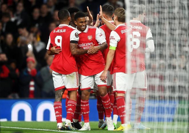 El Arsenal celebra su gol ante el Bodo Glimt (FOTO: EFE).