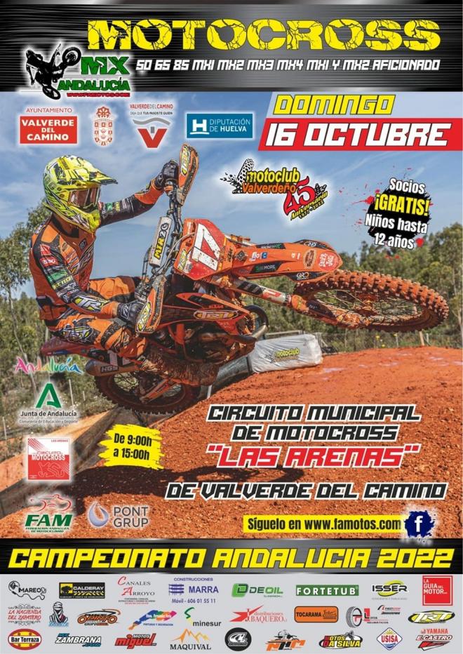 El 16 de octubre vuelve el mejor motocross al Circuito Las Arenas de Valverde del Camino.