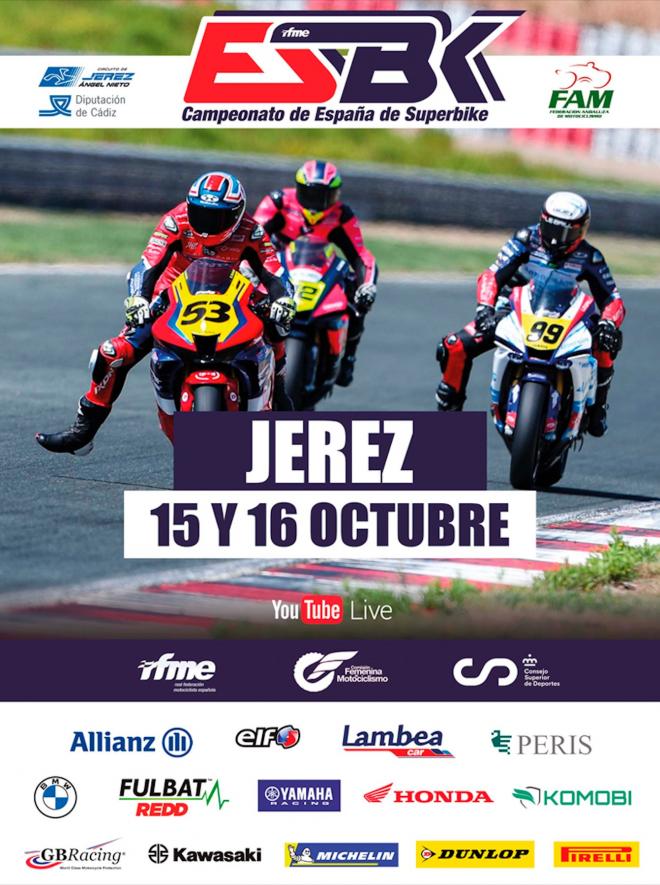 Final del ESBK en el Circuito de Jerez-Ángel Nieto los días 15 y 16 de octubre