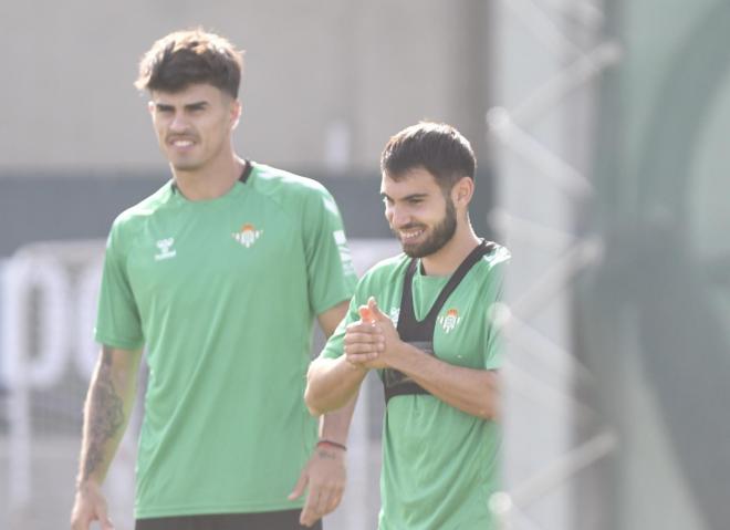 Juan Cruz y Lara, en el entrenamiento de este sábado (Foto: Kiko Hurtado).