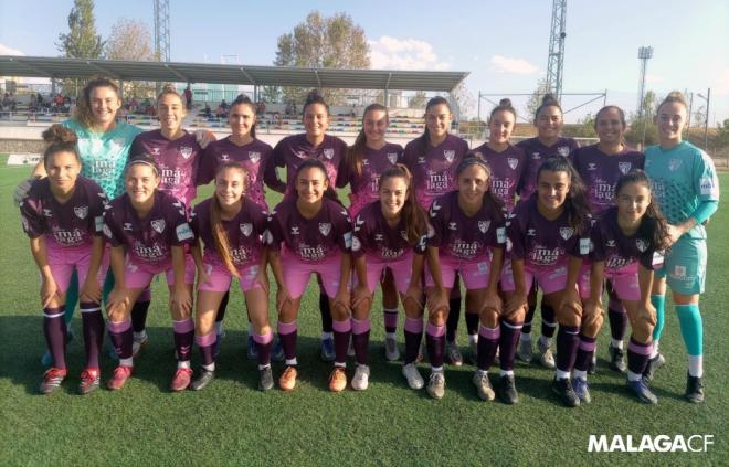 Las jugadoras del Málaga Femenino, en Pozoblanco (Foto: MCFF).