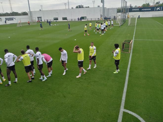 Nico González, en el entrenamiento del pasado martes.