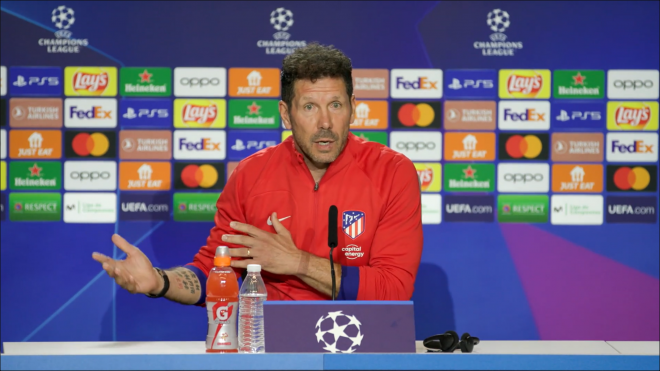 Simeone, en sala de prensa.