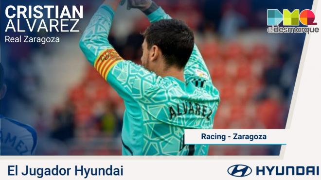 Cristian, el Jugador Hyundai del Racing-Real Zaragoza.