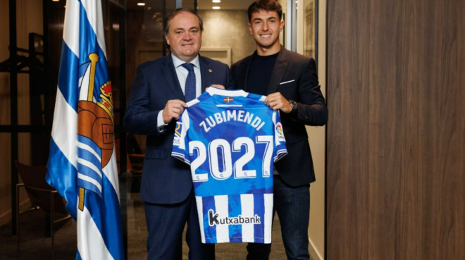 Martín Zubimendi renovó en octubre de 2022 hasta 2027 con la Real Sociedad (Foto: Real Sociedad).