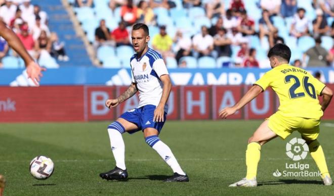 Manu Molina, durante el Real Zaragoza-Villarreal B (Foto: LaLiga).