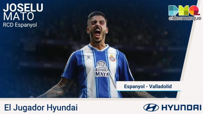 Joselu, Jugador Hyundai del Espanyol-Real Valladolid.