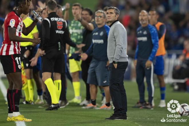 Valverde, en la banda del Coliseum Alfonso Pérez (Foto: LaLiga).