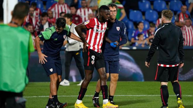 Iñaki Williams, muy dolorido ante el Getafe en el Coliseum (Foto: Athletic Club).