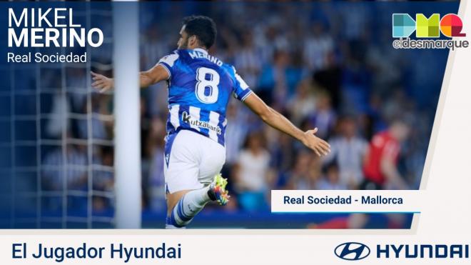 Mikel Merino, el Jugador Hyundai del Real Sociedad-Mallorca.