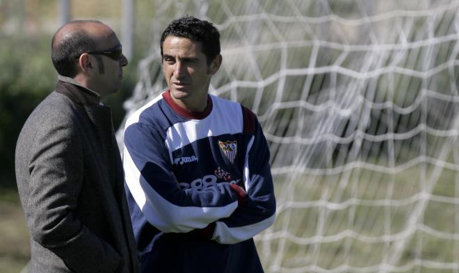 Monchi y Jiménez, cuando coincidieron en el Sevilla (Foto: Cordon Press).