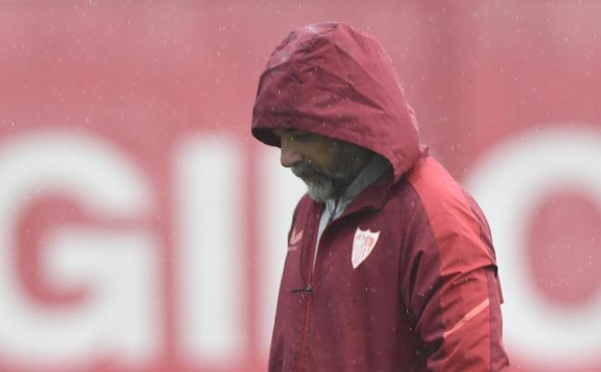 Sampaoli, en la sesión del viernes (Foto: Kiko Hurtado).