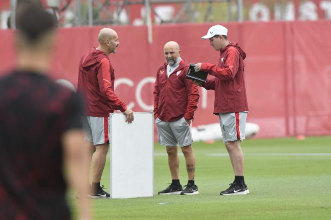 Sampaoli, en la sesión del viernes (Foto: Kiko Hurtado).