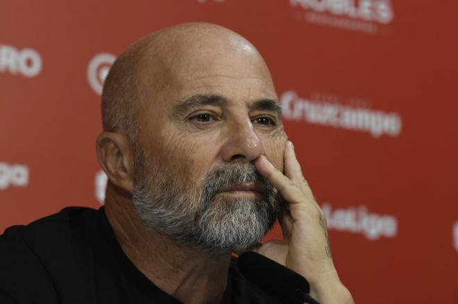 Jorge Sampaoli, en sala de prensa (Foto: Kiko Hurtado).