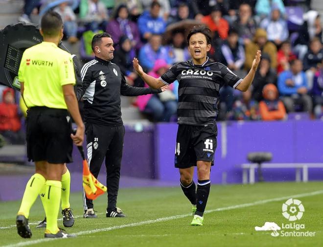 A Kubo le anularon un gol ante el Valladolid en Zorrilla. (Foto: LaLiga)