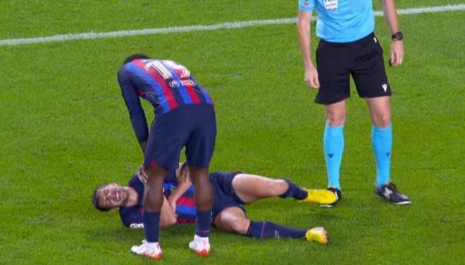 Sergi Roberto, lesionado en el Barcelona-Athletic.