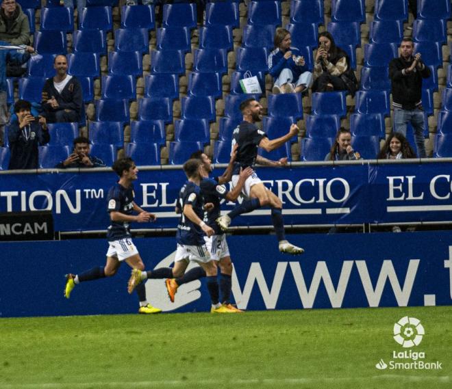 Borja Bastón celebra eufórico su tanto al Málaga (Foto: LaLiga)