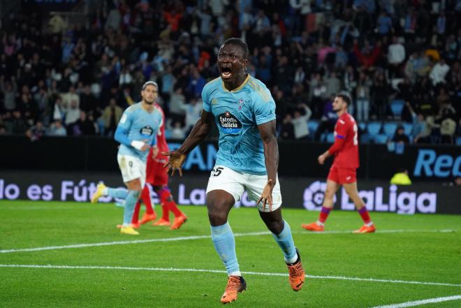 Joseph Aidoo celebra su gol al Getafe (Foto: RC Celta).