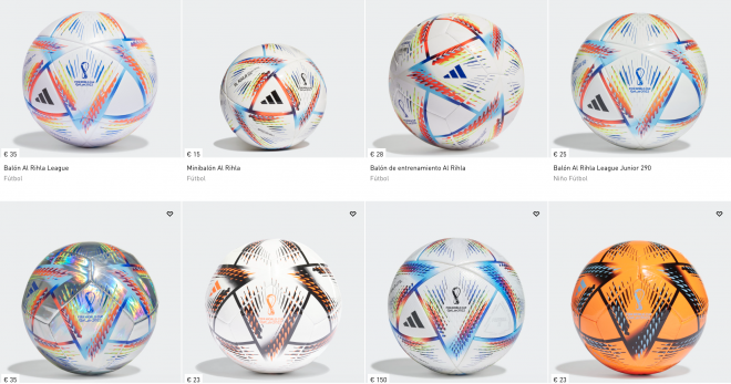 Precios de todos los modelos de Al Rihla, el balón del mundial de Qatar 2022 (Foto: Adidas).
