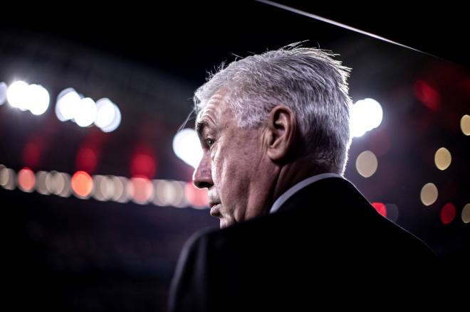 Carlo Ancelotti, durante el Leipzig-Real Madrid de Champions (Foto: Cordon Press).