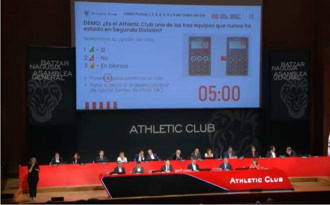 Explicación del sistema de voto en la Asamblea General (Foto: Athletic Club).