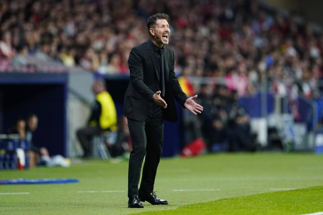 Simeone, durante el partido contra el Bayern Leverkusen