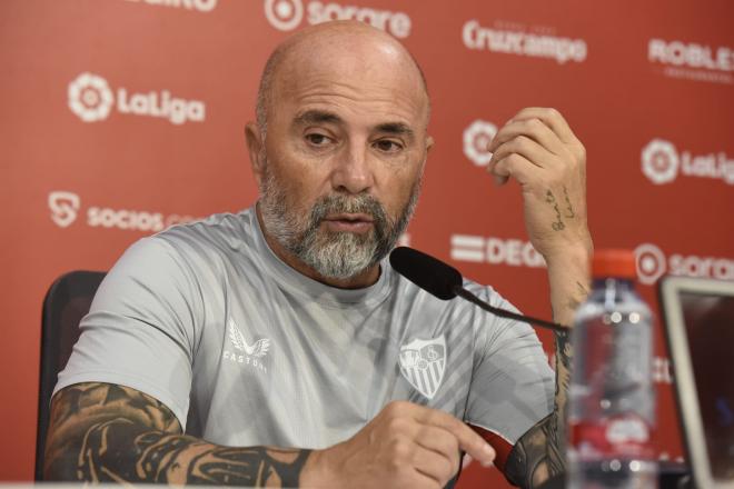 Sampaoli, en sala de prensa (Foto: Kiko Hurtado).