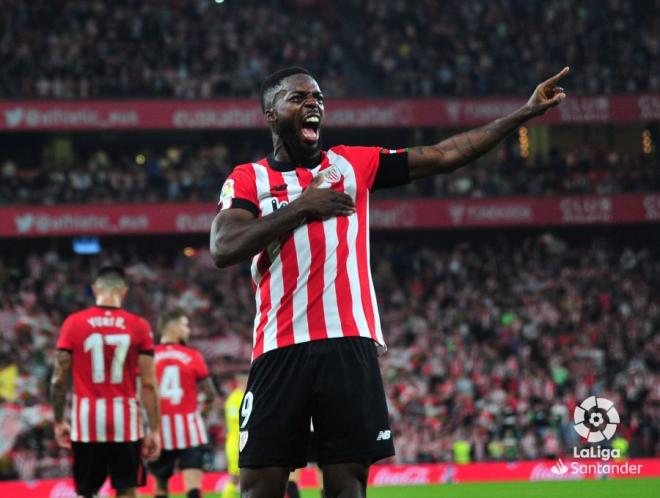 Celebración del gol de Iñaki Williams ante el Villarreal en San Mamés (Foto: LaLiga).