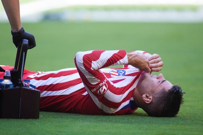 Álvaro Morata, lesionado en el Cádiz-Atlético de Madrid (Foto: Cordon Press).