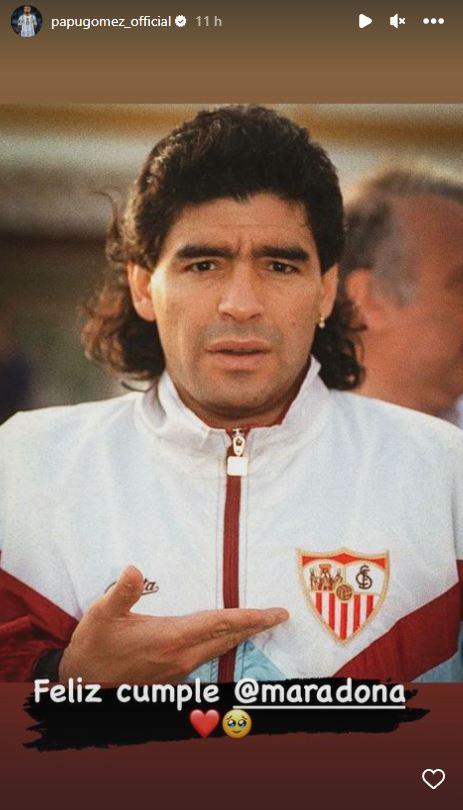 La felicitación del Papu a Maradona.