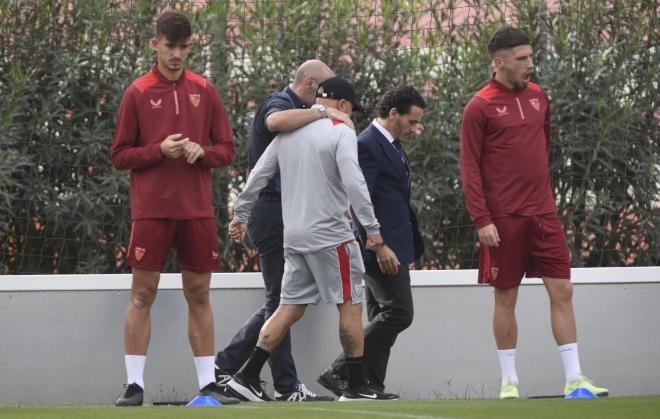 Monchi y Sampaoli, este lunes (Foto: Kiko Hurtado).