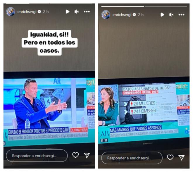 Stories de Sergi Enrich en Instagram.
