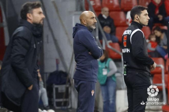 Abelardo, durante el Sporting-Albacete (Foto: LaLiga).